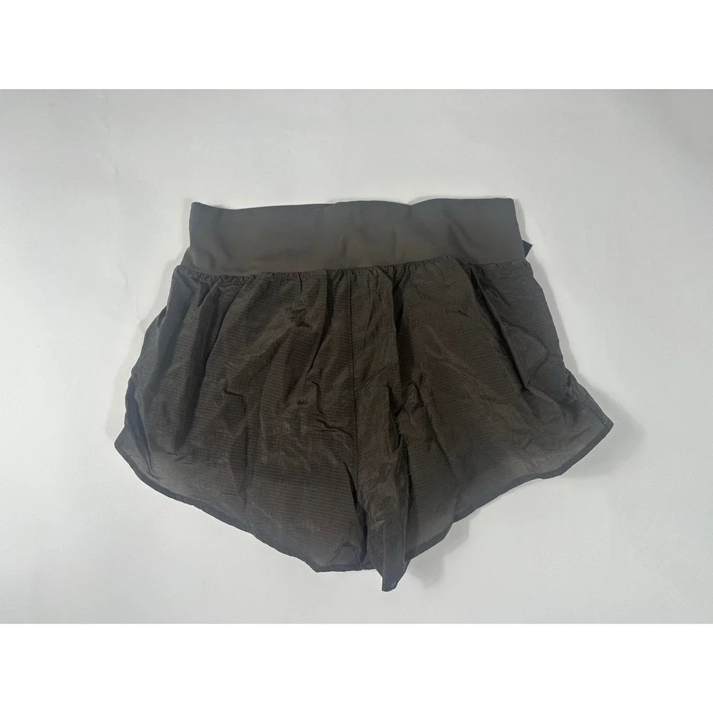 Fabletics High Waisted Iridescent Lined Running‎ Shorts Gray Reflective Size S